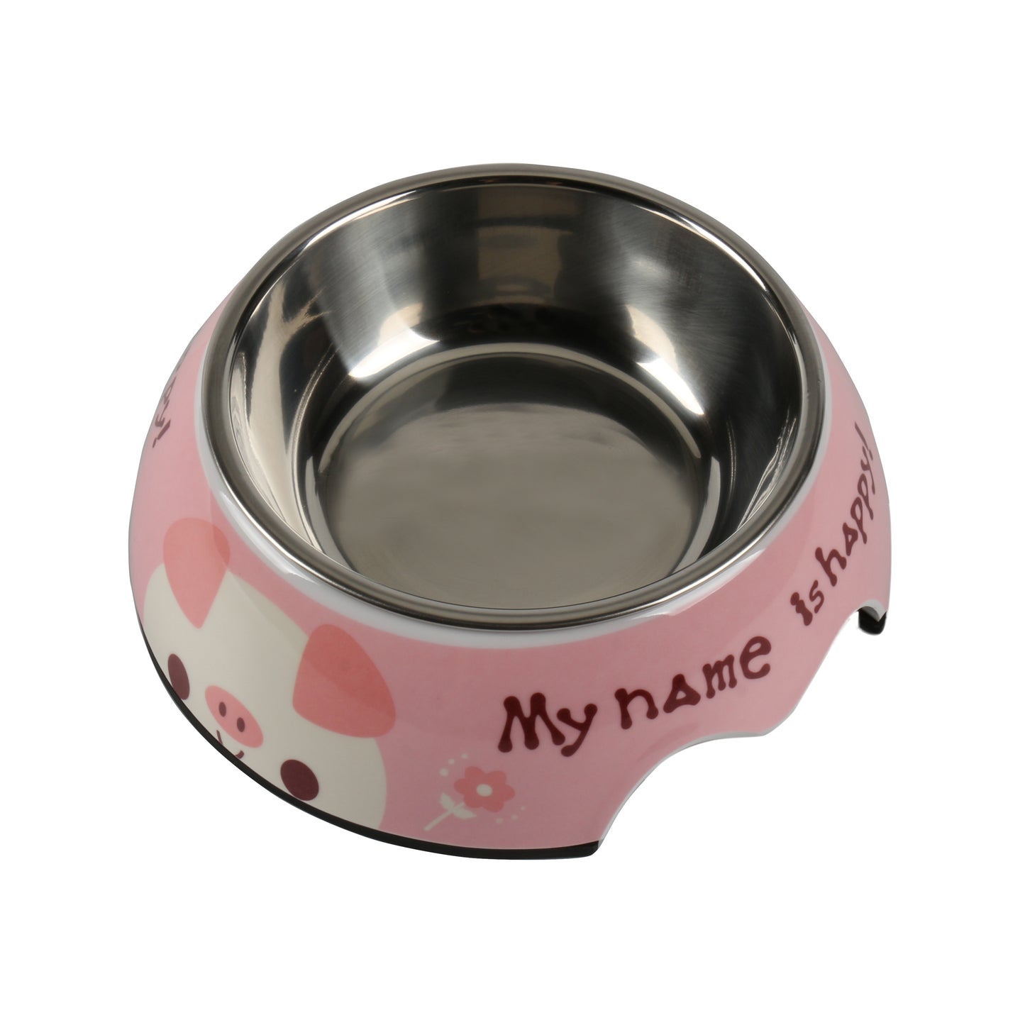 Melamine Plastic Dog Food Bowl, Non Skid Base,Anti-Slip Pet Feeder Bowls, 2-in-1 Removable Stainless Steel Pet Small Bowl for Dogs and Cats