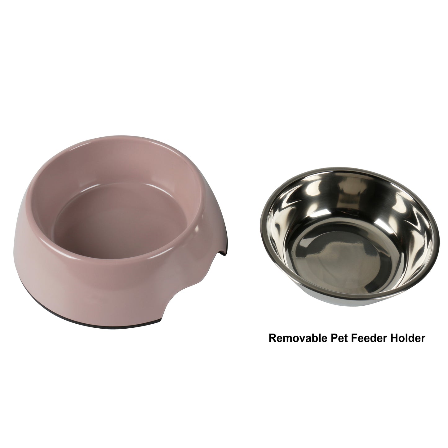 Melamine Plastic Dog Food Bowl, Non Skid Base, Anti-Slip Pet Feeder Bowls, 2-in-1 Removable Stainless Steel Pet Water&Food Bowl for Dogs and Cats