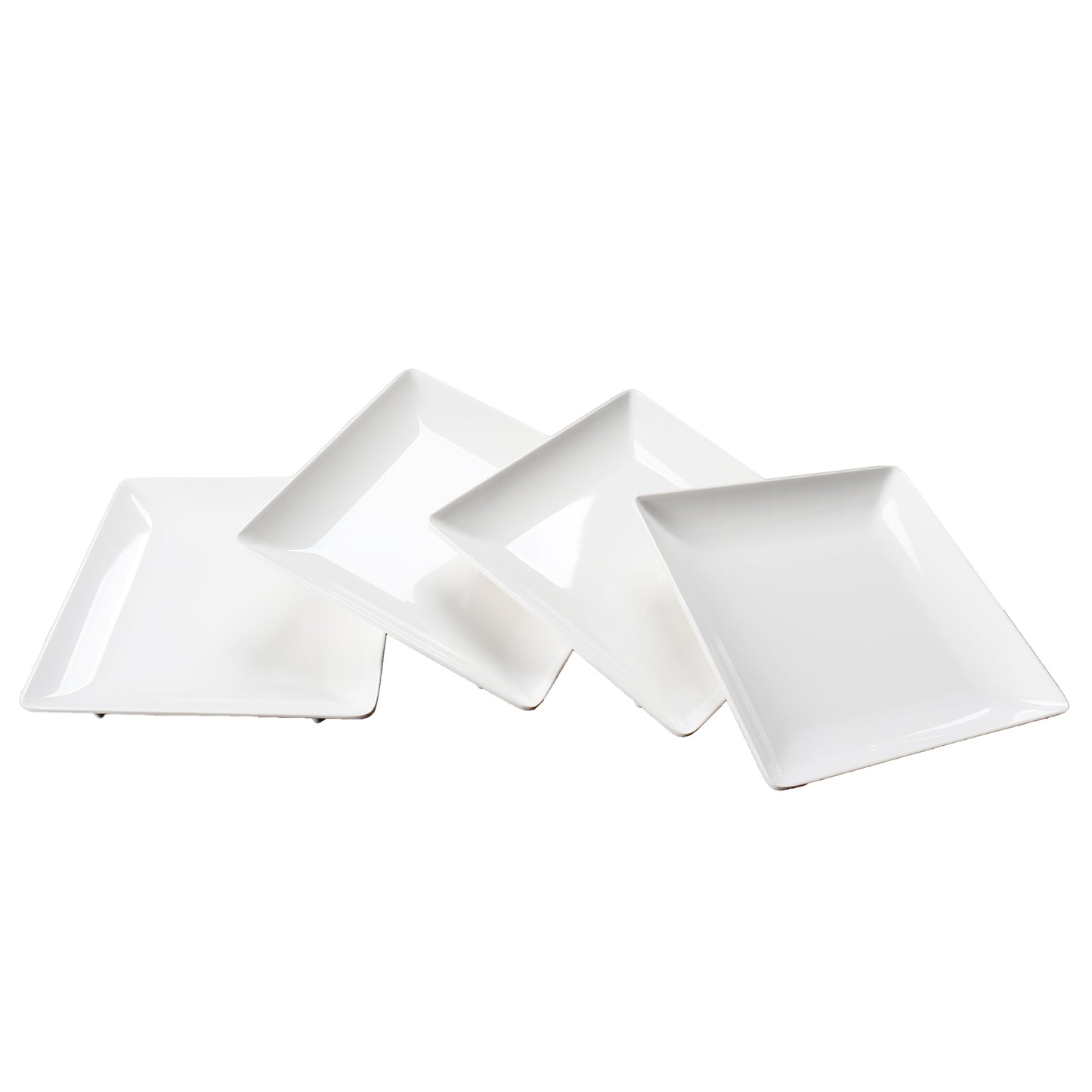 Melamine Plastic Square Plates, Unbreakable White Dessert/Salad/Appetizers Plates - Set of 3
