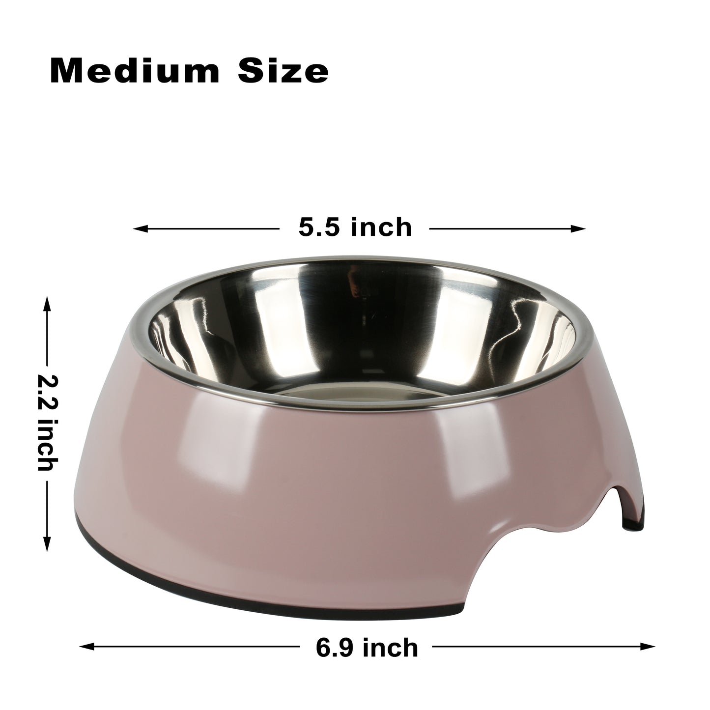 Melamine Plastic Dog Food Bowl, Non Skid Base, Anti-Slip Pet Feeder Bowls, 2-in-1 Removable Stainless Steel Pet Water&Food Bowl for Dogs and Cats