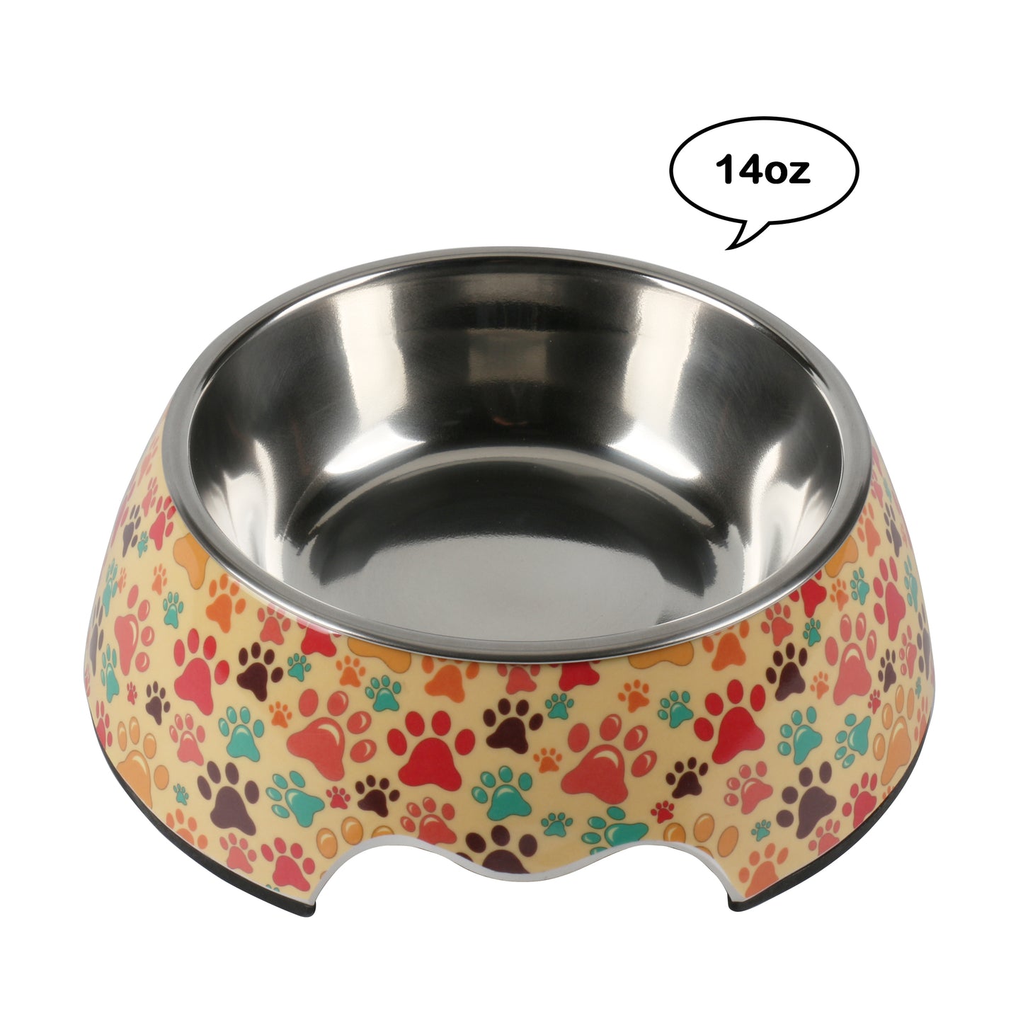 Melamine Plastic Dog Food Bowl, Non Skid Base,Anti-Slip Pet Feeder Bowls, 2-in-1 Removable Stainless Steel Pet Water&Food Bowl for Dogs and Cats