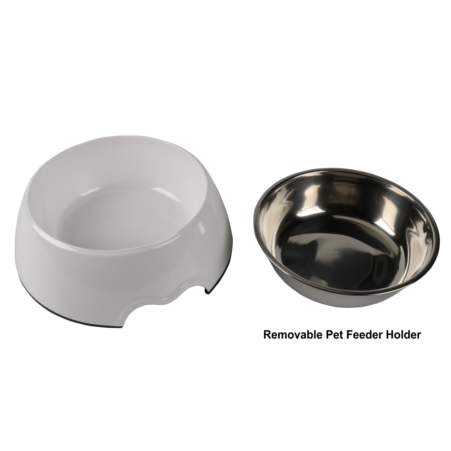 Melamine Plastic Dog Food Bowl, Non Skid Base, Anti-Slip Pet Feeder Bowls, 2-in-1 Removable Stainless Steel Pet Feeder Holder for Dogs and Cats