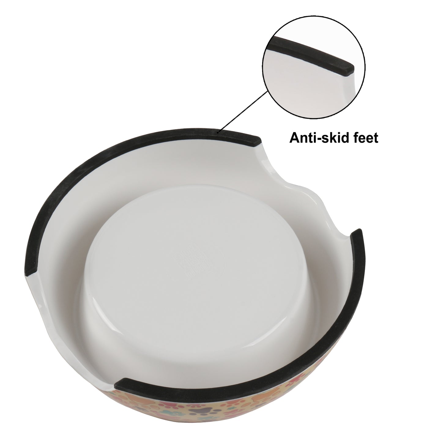 Melamine Plastic Dog Food Bowl, Non Skid Base,Anti-Slip Pet Feeder Bowls, 2-in-1 Removable Stainless Steel Pet Water&Food Bowl for Dogs and Cats