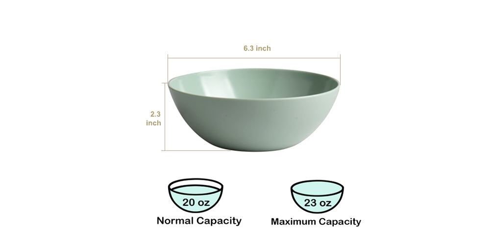 Melamine Plastic Cereal Bowls, 23 oz Small Snack Bowl, Ice Cream Dessert Bowl set of 4 for Oatmeal, Salad, Condiment, Side Dishes, Fruits (Multi-Color)