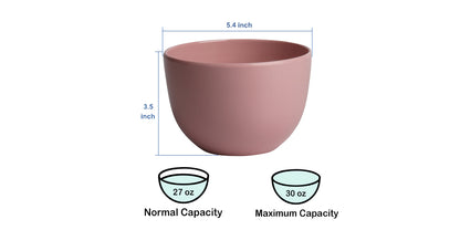 Melamine Plastic Cereal Bowls, 30 oz Deep Soup Bowls, Dessert Bowl set of 4 for Salad, Ice Cream, Snack, Popcorn, Soup, Noodle, Fruits (Pink&Yellow)