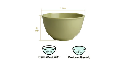 Melamine Plastic Cereal Bowls, 30 oz Soup Bowls, Dessert Bowl set of 4 for Serving Salad, Ice Cream, Snack, Oatmeal, Soup, Noodle, Ramen, Fruits (Multi-Color)