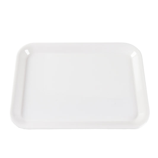 Melamine Plastic Severing Tray, Fast Food Serving Tray, White Serving Platter - Set of 2