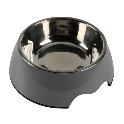 Melamine Plastic Dog Food Bowl, Non Skid Base, Anti-Slip Pet Feeder Bowls, 2-in-1 Removable Stainless Steel Pet Water&Food Bowl for Dogs and Cats