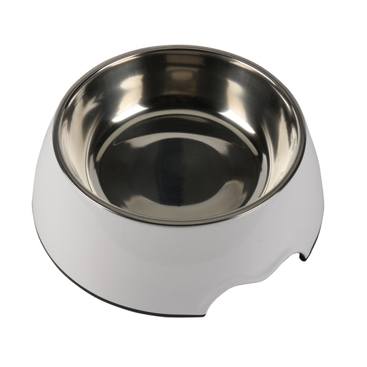 Melamine Plastic Dog Food Bowl, Non Skid Base, Anti-Slip Pet Feeder Bowls, 2-in-1 Removable Stainless Steel Pet Feeder Holder for Dogs and Cats