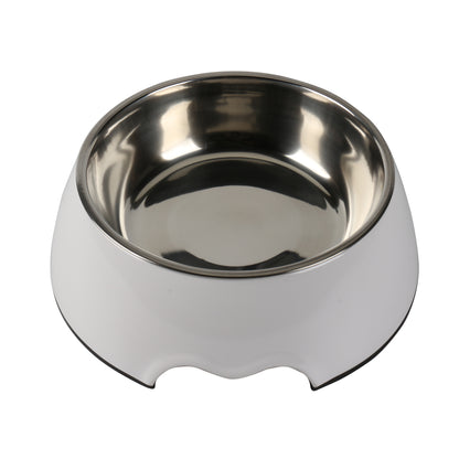 Melamine Plastic Dog Food Bowl, Non Skid Base, Anti-Slip Pet Feeder Bowls, 2-in-1 Removable Stainless Steel Pet Feeder Holder for Dogs and Cats