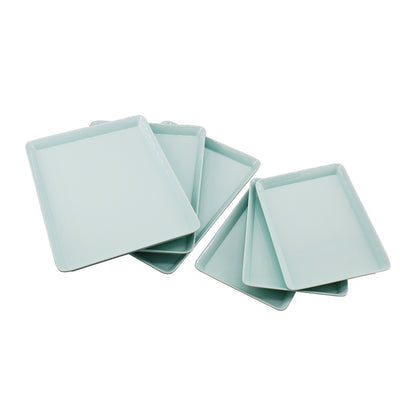 Melamine Plastic Serving Tray, Small Trays - Set of 3 in 2 Assorted Sizes for Sorting Puzzle Piece, Serving Snacks, Desserts, Restaurant Indoor or Outdoor Picnic Camping