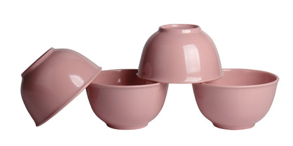 Melamine Plastic Cereal Bowls, 30 oz Soup Bowls, Dessert Bowl set of 4 for Serving Salad, Ice Cream, Snack, Oatmeal, Soup, Noodle, Ramen, Fruits (Pink)