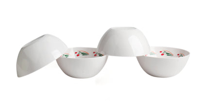 Melamine Plastic Cereal Bowls, 23 oz Small Snack Bowl, Ice Cream Dessert Bowl set of 4 for Oatmeal, Salad, Condiment, Side Dishes, Fruits (Floral)