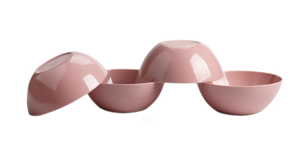 Melamine Plastic Cereal Bowls, 23 oz Small Snack Bowl, Ice Cream Dessert Bowl set of 4 for Oatmeal, Salad, Condiment, Side Dishes, Fruits (Pink)