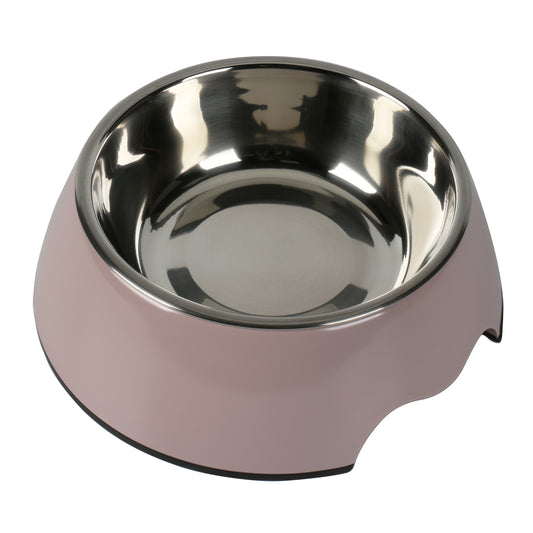 Melamine Plastic Dog Food Bowl, Non Skid Base, Anti-Slip Pet Feeder Bowls, 2-in-1 Removable Stainless Steel Pet Water&Food Bowl for Dogs and Cats