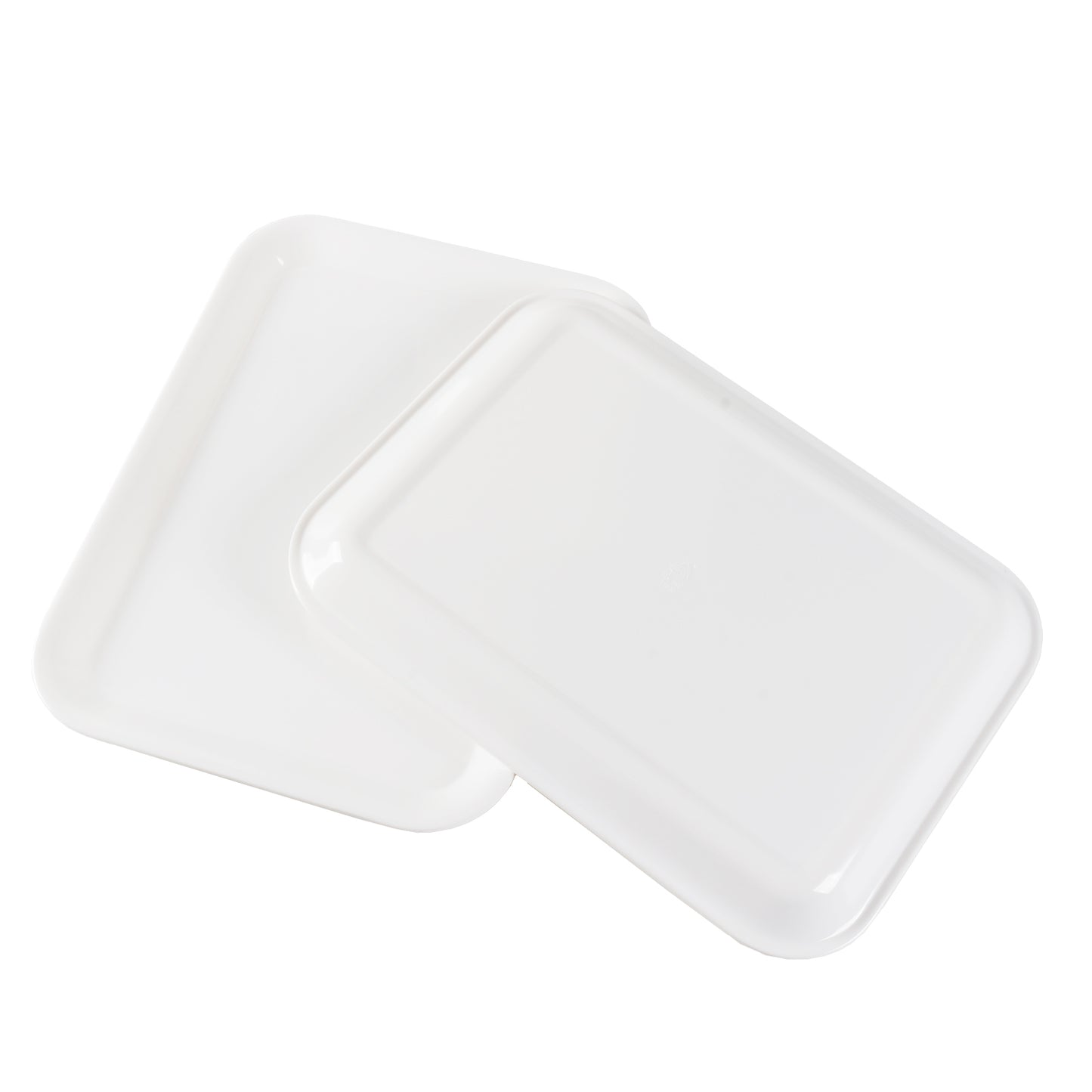 Melamine Plastic Severing Tray, Fast Food Serving Tray, White Serving Platter - Set of 2