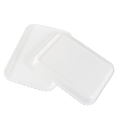 Melamine Plastic Severing Tray, Fast Food Serving Tray, White Serving Platter - Set of 2