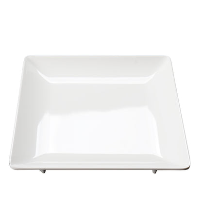 Melamine Plastic Square Plates, Unbreakable White Dessert/Salad/Appetizers Plates - Set of 3