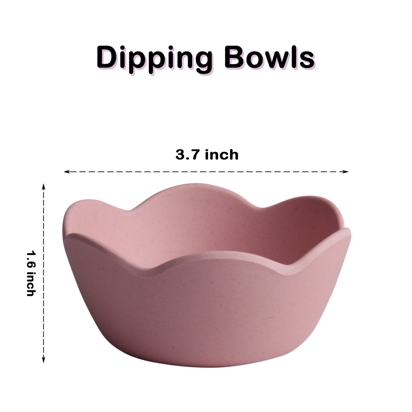 Bamboo Fiber Dipping Bowls, Loutus Shape Soy Sauce Dishes, set of 4 Mini Dessert Bowls for Appetizer, Dips, Nut, Condiment, Side Dishes, Sushi