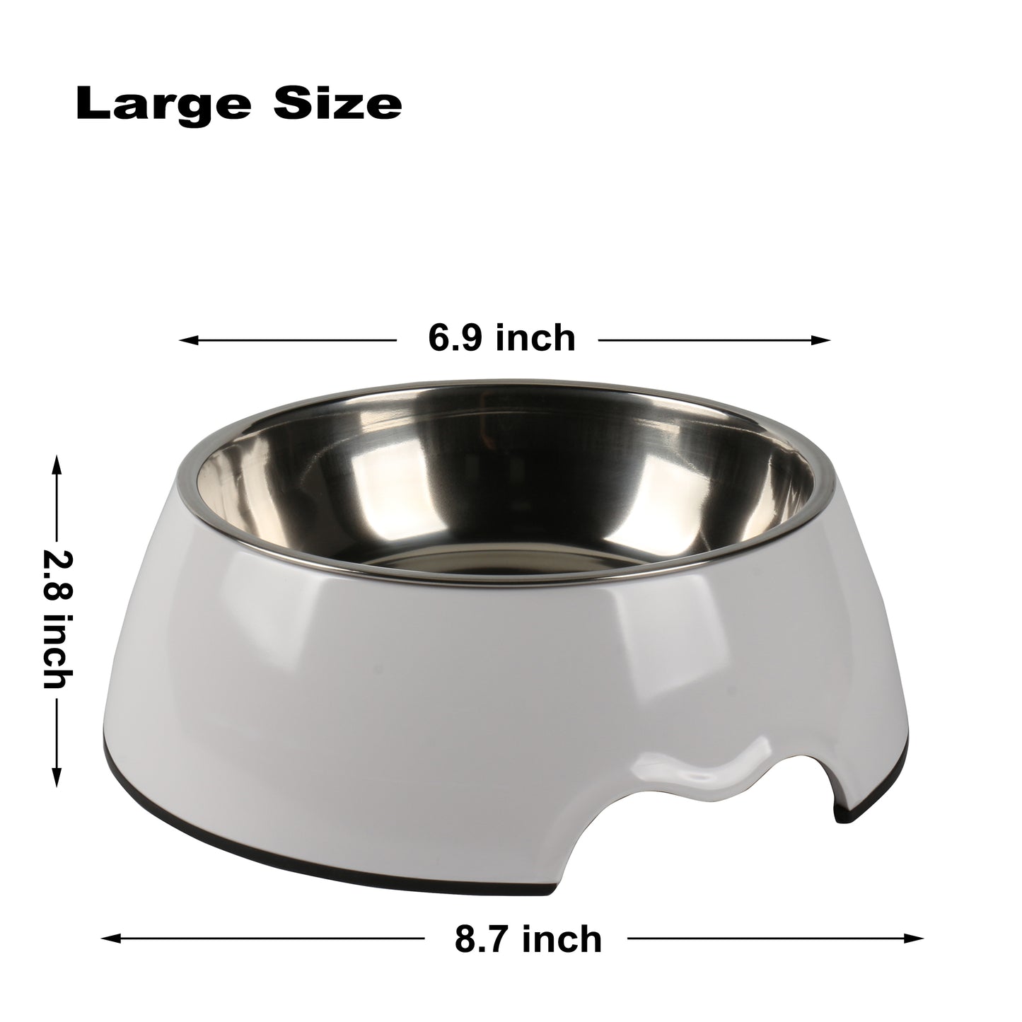 Melamine Plastic Dog Food Bowl, Non Skid Base, Anti-Slip Pet Feeder Bowls, 2-in-1 Removable Stainless Steel Pet Feeder Holder for Dogs and Cats
