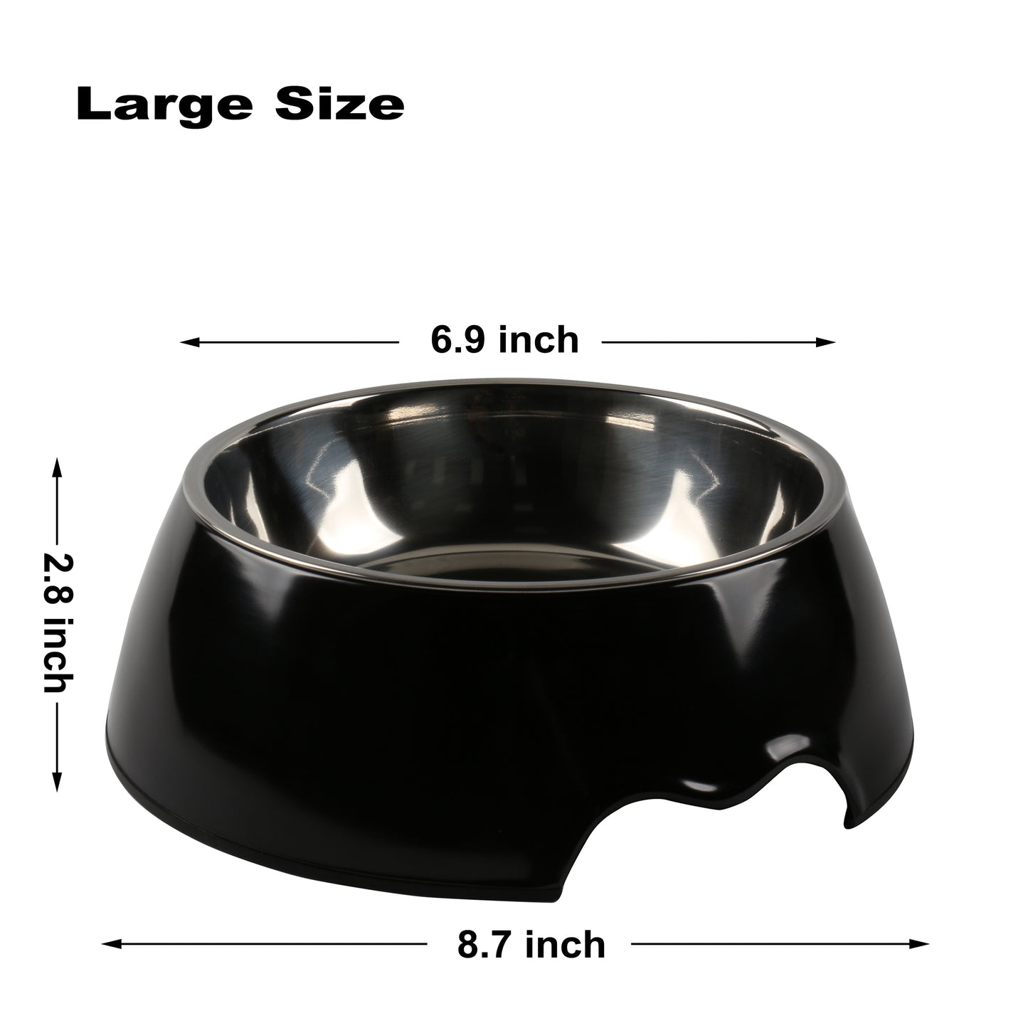 Melamine Plastic Dog Food Bowl, Non Skid Base, Anti-Slip Pet Feeder Bowls, 2-in-1 Removable Stainless Steel Pet Feeder Holder for Dogs and Cats