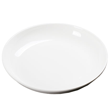 Melamine Plastic Dinner Deep Plates, Shallow Salad Bowls, Pasta Plate, Durable Serving Bowl - Set of 4