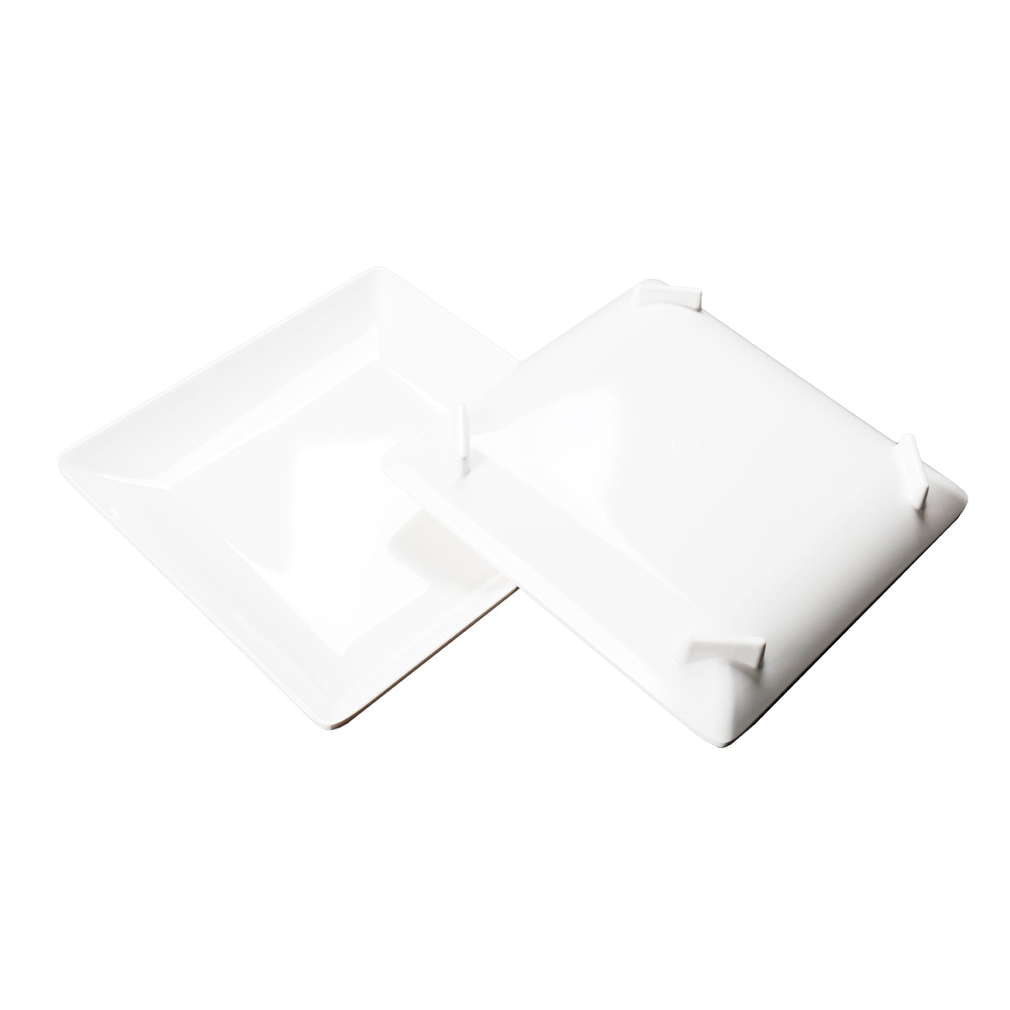Melamine Plastic Square Plates, Unbreakable White Dessert/Salad/Appetizers Plates - Set of 3