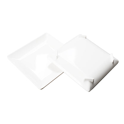 Melamine Plastic Square Plates, Unbreakable White Dessert/Salad/Appetizers Plates - Set of 3