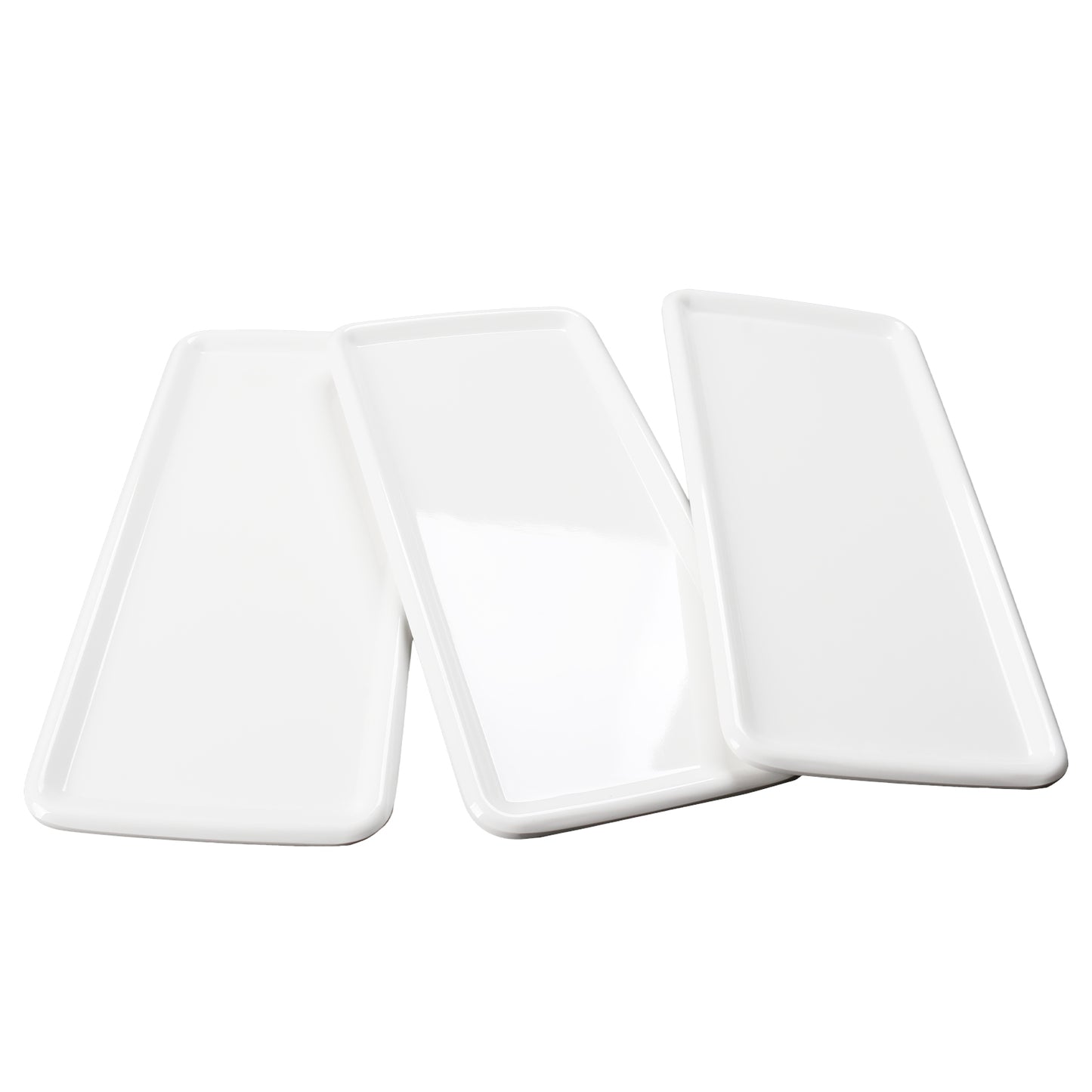 Melamine Plastic Small Rectangle Platter, Serving Platter Set of 2 for Salad, Appetizer, Cheese, Dessert, Serving Plates for Sushi, Cake, Snake