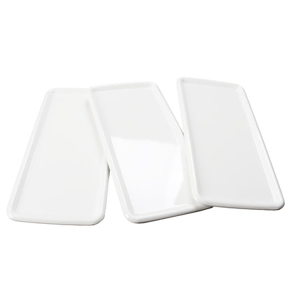 Melamine Plastic Small Rectangle Platter, Serving Platter Set of 2 for Salad, Appetizer, Cheese, Dessert, Serving Plates for Sushi, Cake, Snake