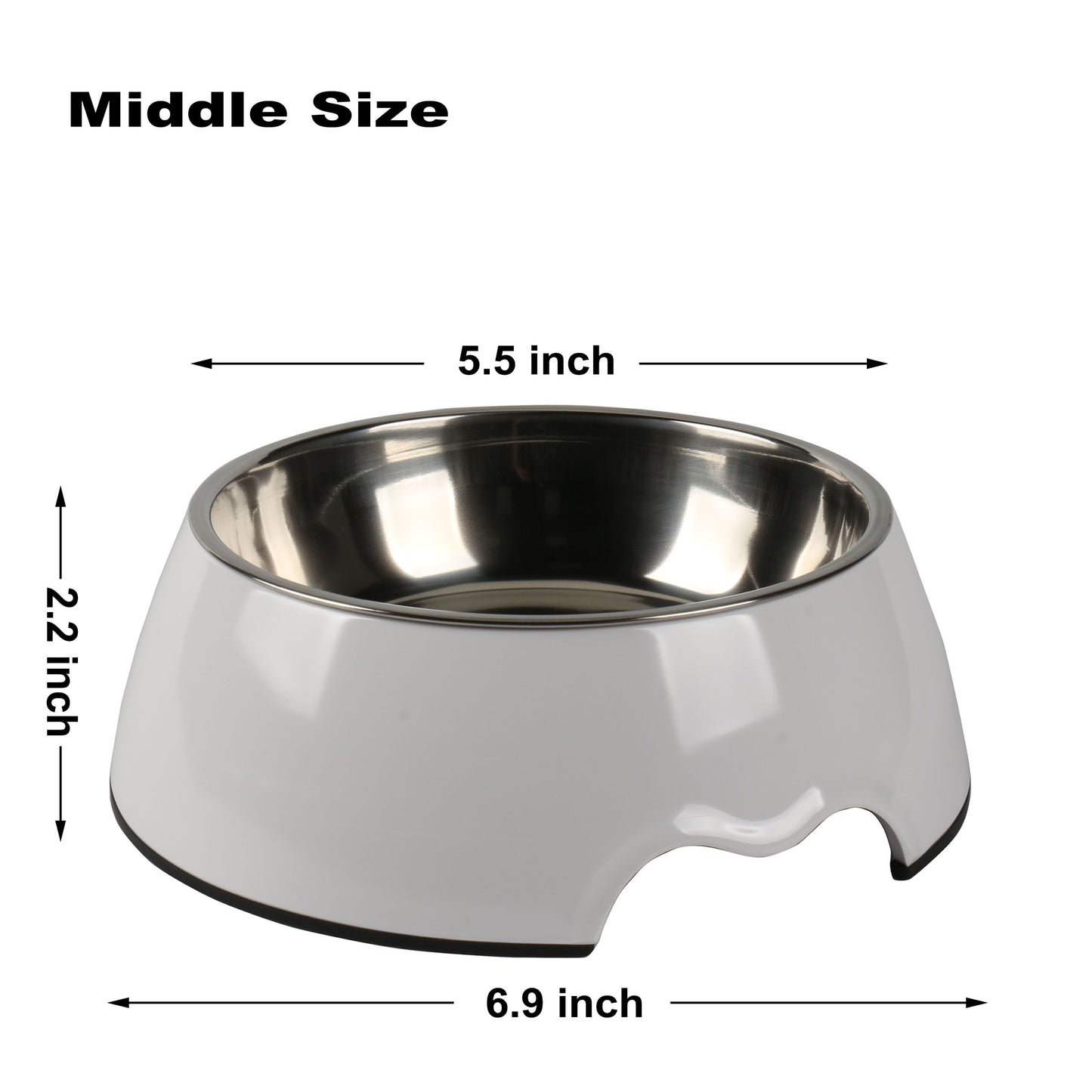 Melamine Plastic Dog Food Bowl, Non Skid Base, Anti-Slip Pet Feeder Bowls, 2-in-1 Removable Stainless Steel Pet Feeder Holder for Dogs and Cats