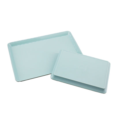 Melamine Plastic Serving Tray, Small Trays - Set of 3 in 2 Assorted Sizes for Sorting Puzzle Piece, Serving Snacks, Desserts, Restaurant Indoor or Outdoor Picnic Camping