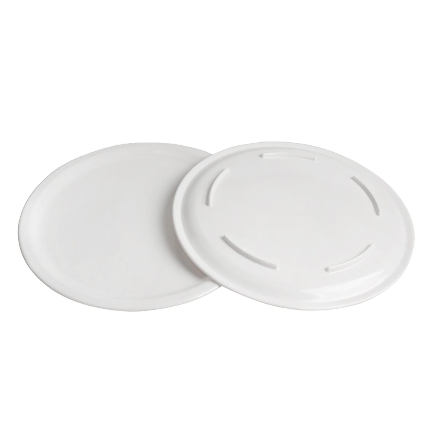 Melamine Dinner Plate, Set of 4 Salad Dish Plates, 10 inch Round Plates for Salad, Appetizer, Pasta, Steak, Burgers, Dinning Plates (White)