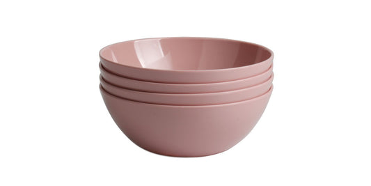 Melamine Plastic Cereal Bowls, 23 oz Small Snack Bowl, Ice Cream Dessert Bowl set of 4 for Oatmeal, Salad, Condiment, Side Dishes, Fruits (Pink)