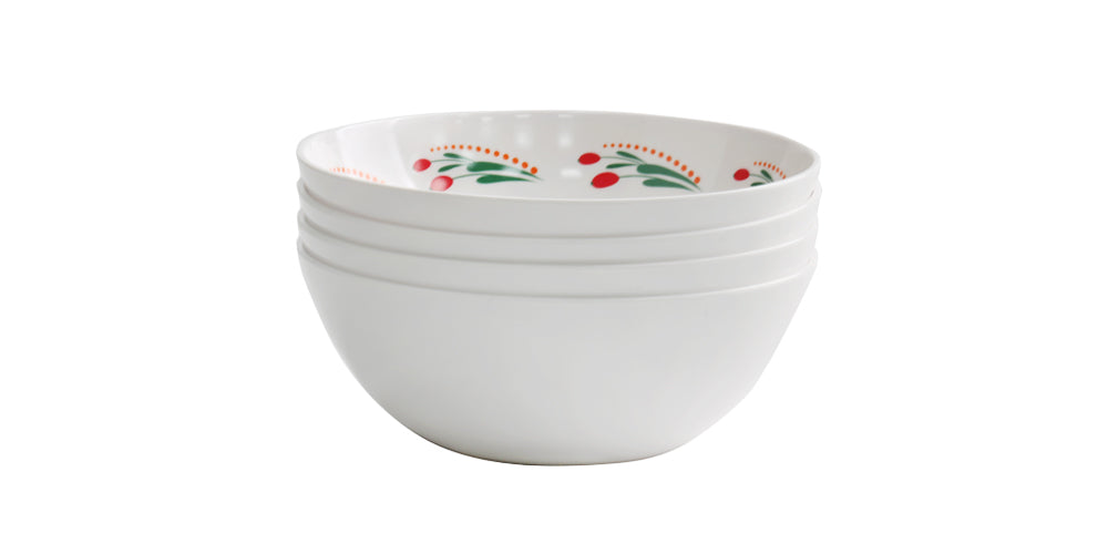 Melamine Plastic Cereal Bowls, 23 oz Small Snack Bowl, Ice Cream Dessert Bowl set of 4 for Oatmeal, Salad, Condiment, Side Dishes, Fruits (Floral)