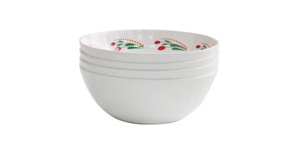 Melamine Plastic Cereal Bowls, 23 oz Small Snack Bowl, Ice Cream Dessert Bowl set of 4 for Oatmeal, Salad, Condiment, Side Dishes, Fruits (Floral)