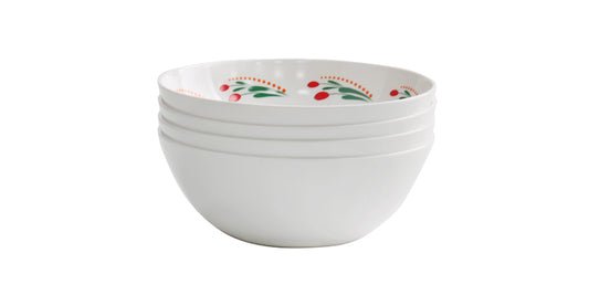 Melamine Plastic Cereal Bowls, 23 oz Small Snack Bowl, Ice Cream Dessert Bowl set of 4 for Oatmeal, Salad, Condiment, Side Dishes, Fruits (Floral)