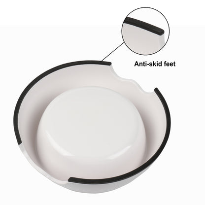 Melamine Plastic Dog Food Bowl, Non Skid Base, Anti-Slip Pet Feeder Bowls, 2-in-1 Removable Stainless Steel Pet Feeder Holder for Dogs and Cats