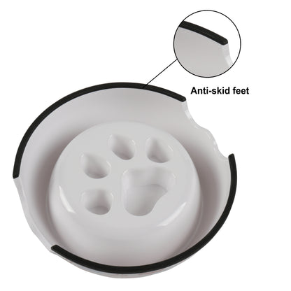 Melamine Plastic Dog Bowl Slow Feeder, Non Skid Base，Healthy Pet Slow Feeder Bowl, Slow Down Eating Pet Bowl for Dogs