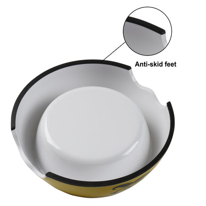 Melamine Plastic Dog Food Bowl, Non Skid Base，Anti-Slip Pet Feeder Bowls, 2-in-1 Removable Stainless Steel Pet Large Bowl for Dogs and Cats