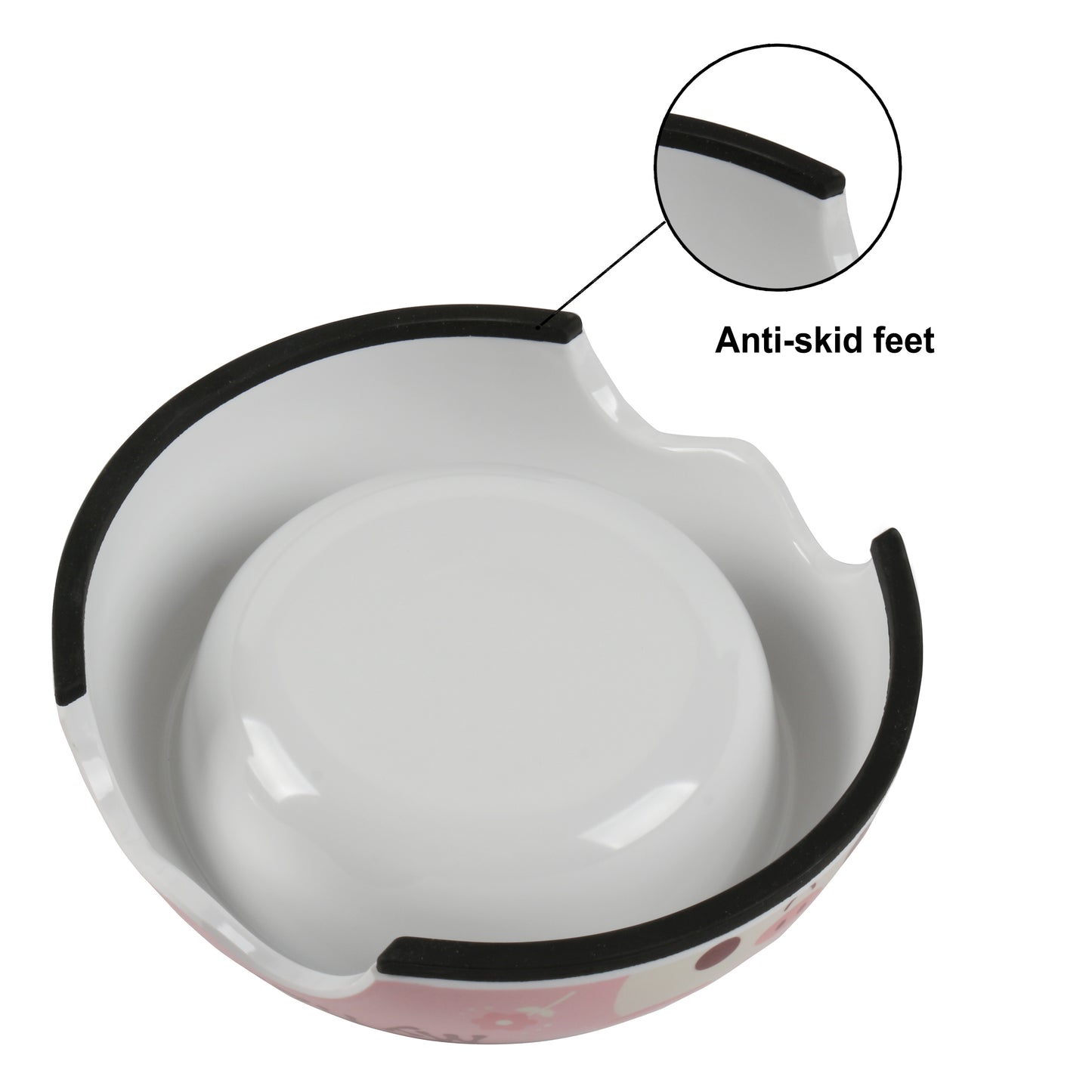 Melamine Plastic Dog Food Bowl, Non Skid Base，Anti-Slip Pet Feeder Bowls, 2-in-1 Removable Stainless Steel Pet Small Bowl for Dogs and Cats