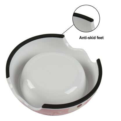 Melamine Plastic Dog Food Bowl, Non Skid Base，Anti-Slip Pet Feeder Bowls, 2-in-1 Removable Stainless Steel Pet Small Bowl for Dogs and Cats