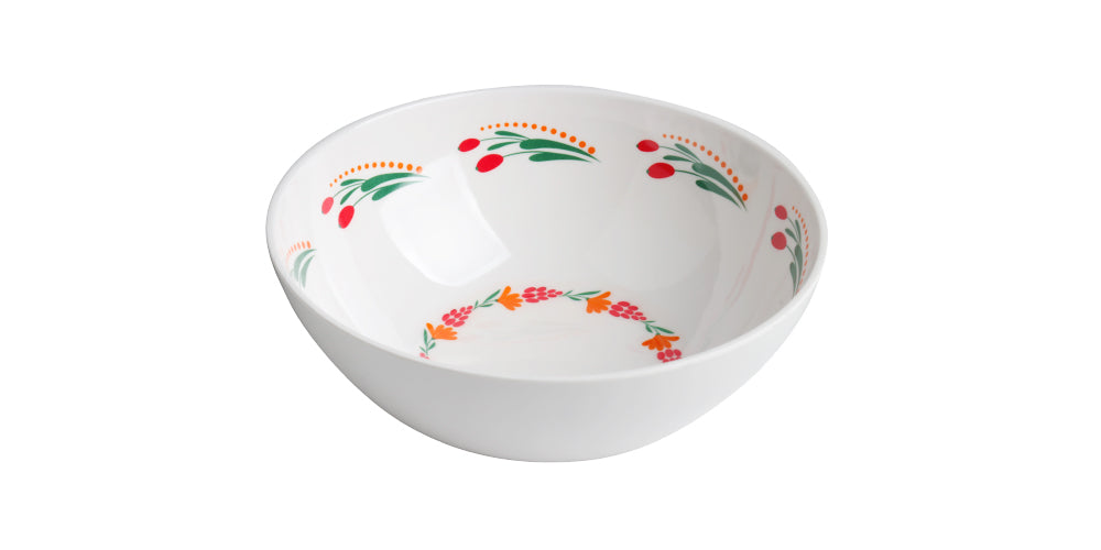 Melamine Plastic Cereal Bowls, 23 oz Small Snack Bowl, Ice Cream Dessert Bowl set of 4 for Oatmeal, Salad, Condiment, Side Dishes, Fruits (Floral)