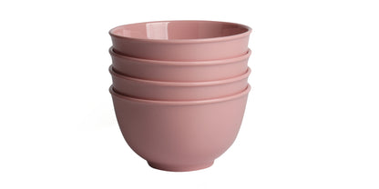 Melamine Plastic Cereal Bowls, 30 oz Soup Bowls, Dessert Bowl set of 4 for Serving Salad, Ice Cream, Snack, Oatmeal, Soup, Noodle, Ramen, Fruits (Pink)