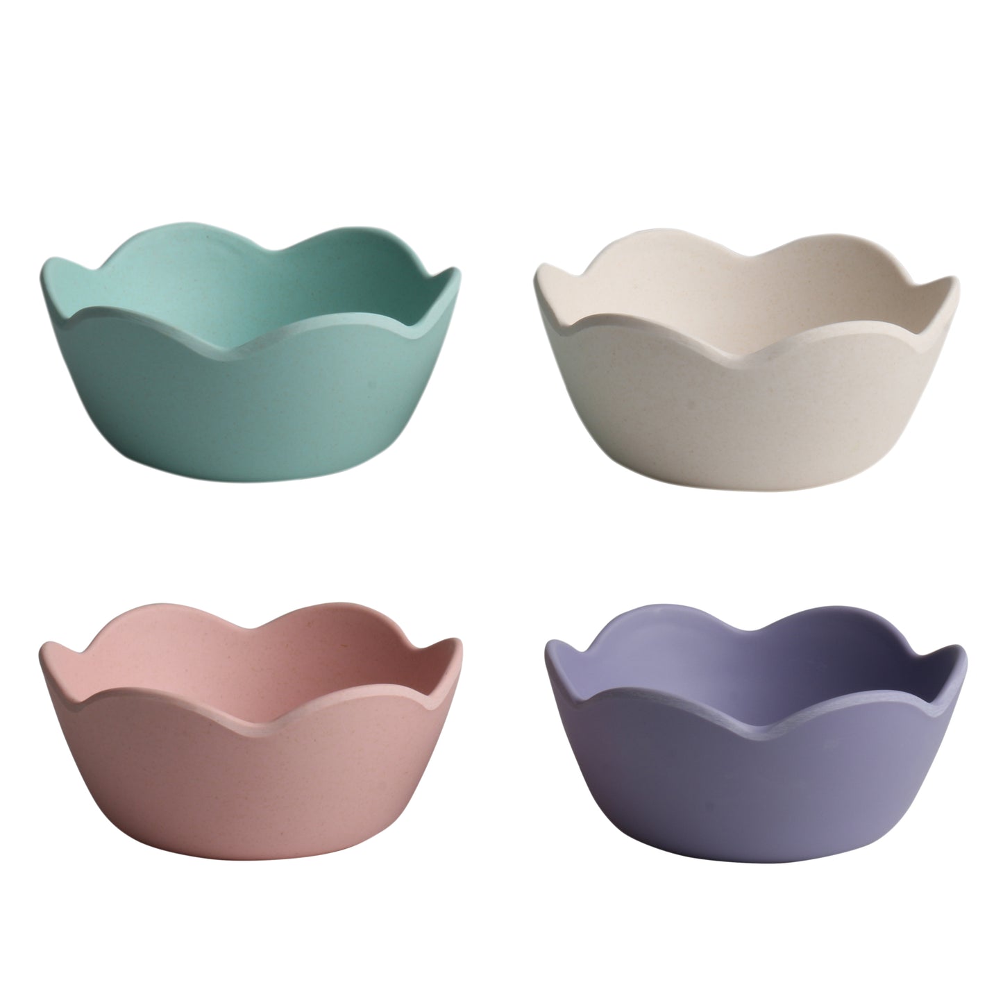 Bamboo Fiber Dipping Bowls, Loutus Shape Soy Sauce Dishes, set of 4 Mini Dessert Bowls for Appetizer, Dips, Nut, Condiment, Side Dishes, Sushi