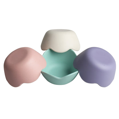 Bamboo Fiber Dipping Bowls, Loutus Shape Soy Sauce Dishes, set of 4 Mini Dessert Bowls for Appetizer, Dips, Nut, Condiment, Side Dishes, Sushi