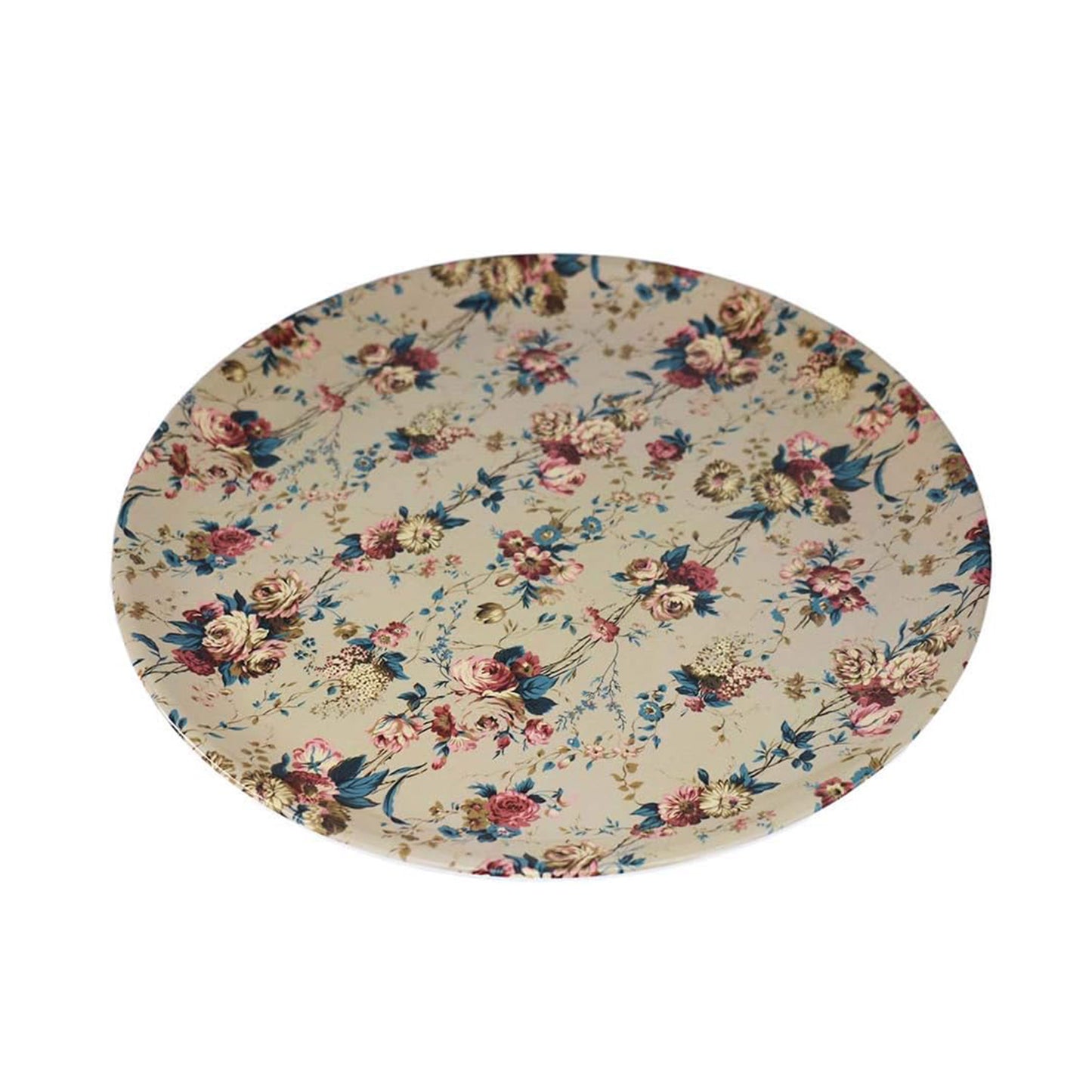 Melamine Plastic Dining Large Platter, Set of 4 for indoor restaurant or outdoor picnic camping (Classical Floral)