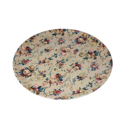 Melamine Plastic Dining Large Platter, Set of 4 for indoor restaurant or outdoor picnic camping (Classical Floral)